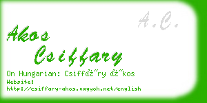 akos csiffary business card